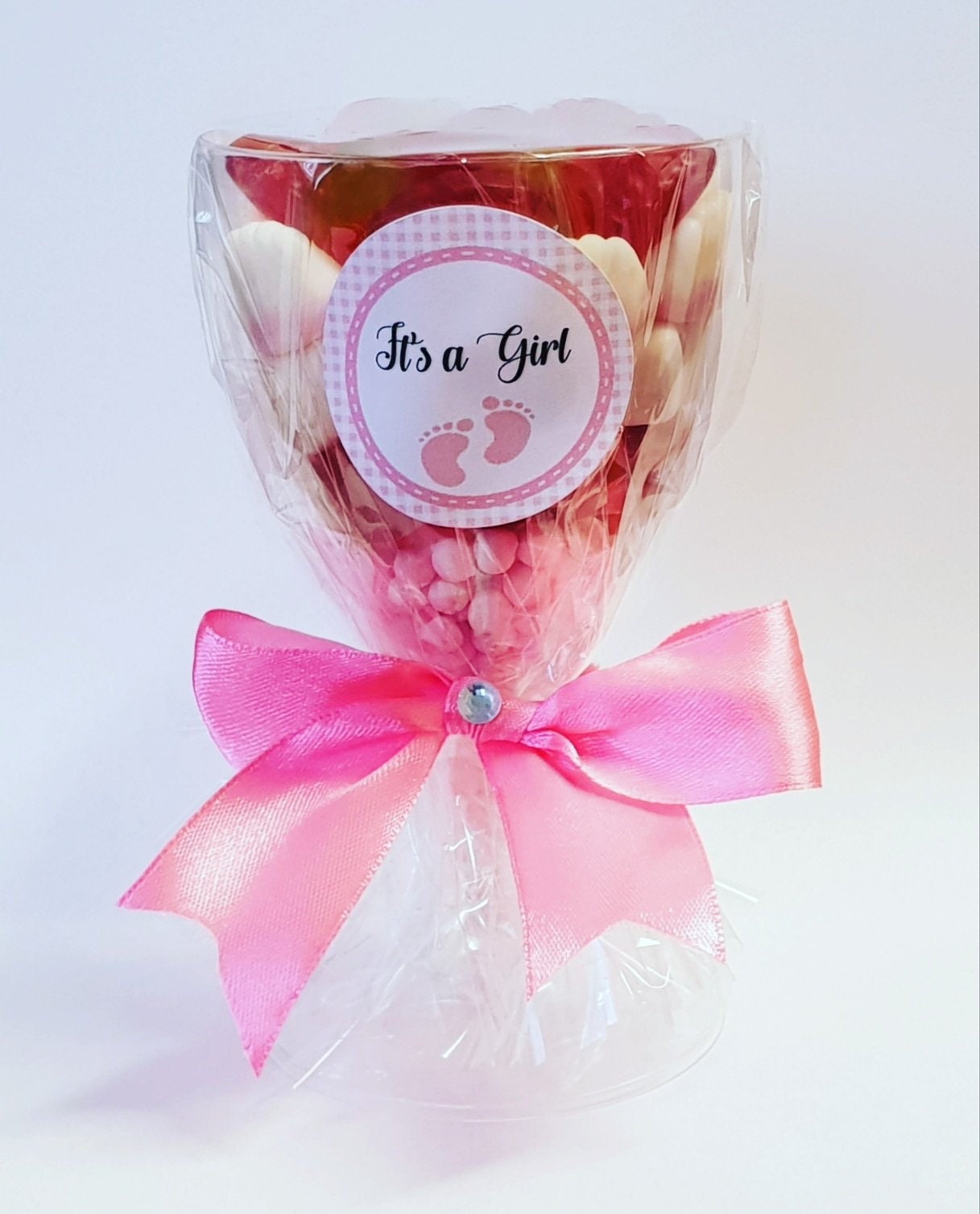 wine glass baby shower favors