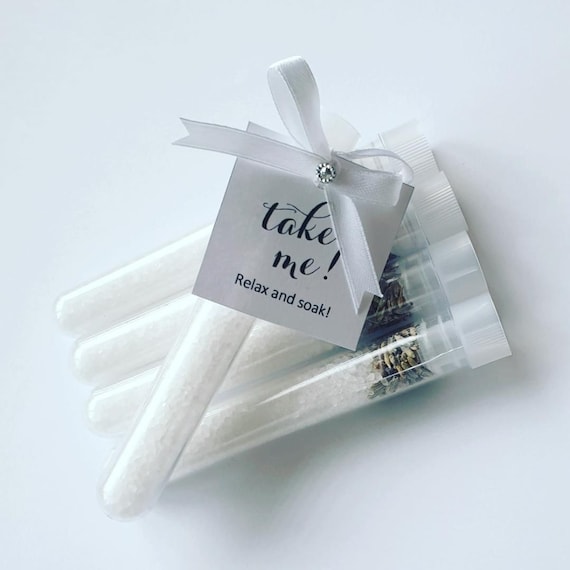 Sea Salt Bath Shots Lavender Test Tube Favours Wedding Spa Day Bridesmaid Baby Shower (Qty 5)