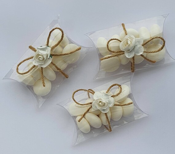 Mini Pillow Box Wedding Favours Mints Dragees (qty 10)