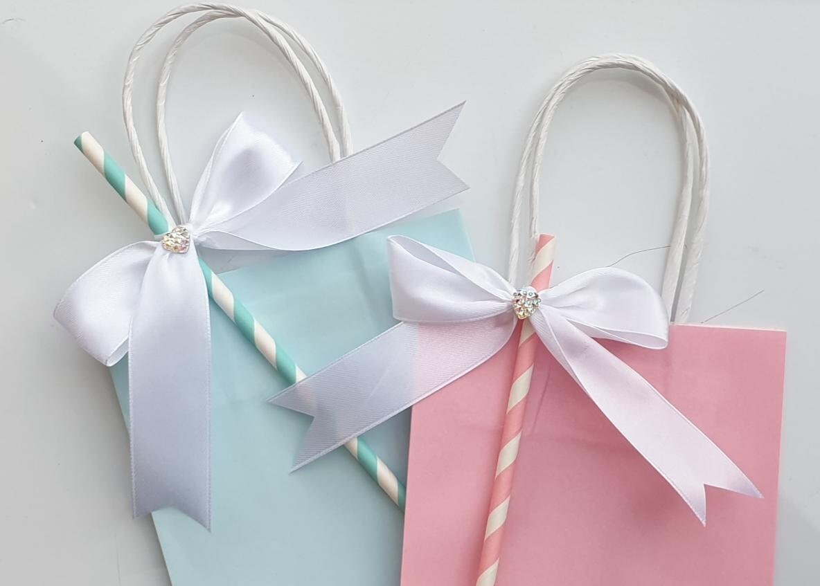 Baby Shower Favour Bags With Handle Gender Reveal Treat Goodie - Etsy UK