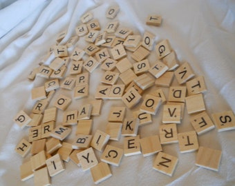 Set of Wooden Scrabble Tiles - 100