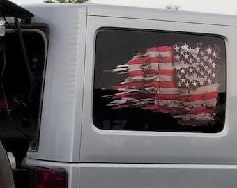 Tattered USA Flag Black//Gray window decal State of New Mexico various sizes