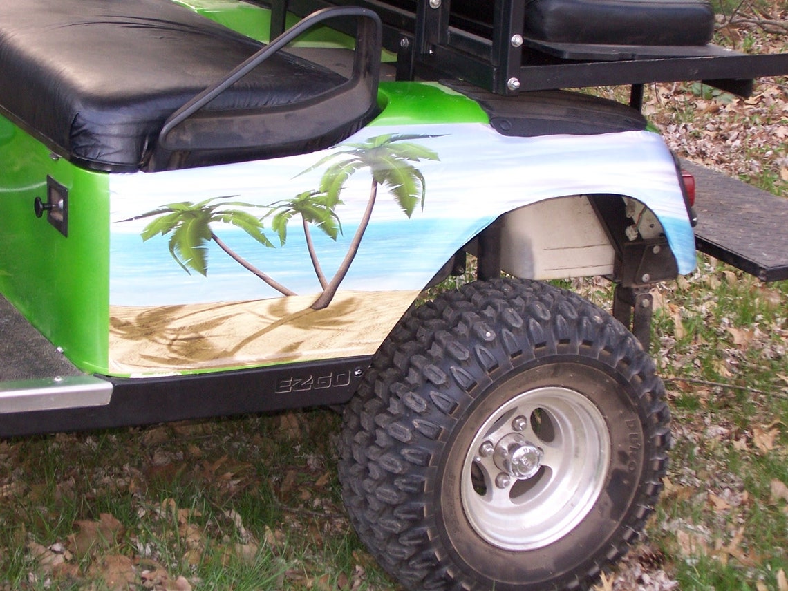 Golf Cart LARGE BEACH Wrap Side Graphics Set available in 3 Etsy
