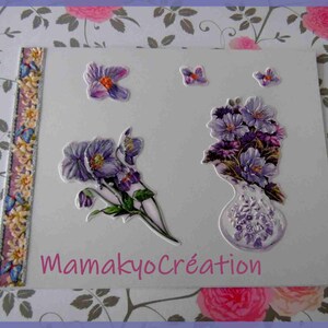 carte 3D " ESPRIT FLORAL ", carte anniversaire, carte 3D, handmade, handmade card , card