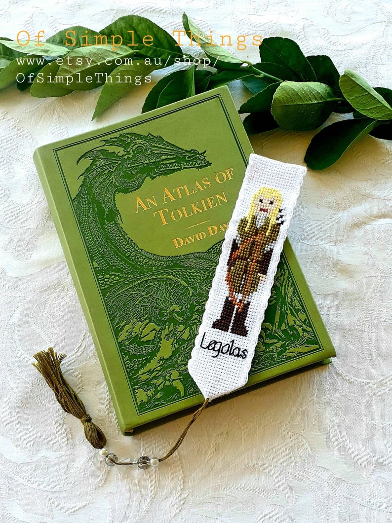 Bookmark Legolas Cross Stitch Bookmark With Beaded Tassel Etsy