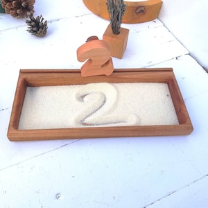 Sand trays Montessori materials  alphabet cards Wood letters Fine Motor Writing Tray