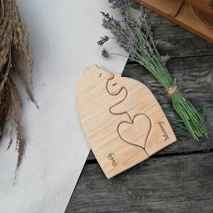 Personalized gift puzzle | Wooden puzzle animals | Gifts for baby and family | Decor baby room | Personal wooden gifts | Family animals toy