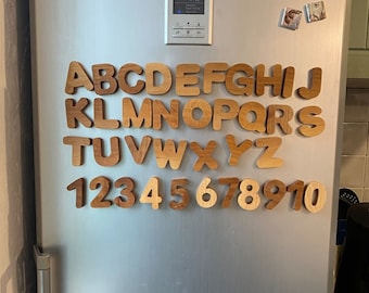 Wooden learn letters / fridge magnets / montessori educational toy / magnets alphabet / homeschool learn / pre school