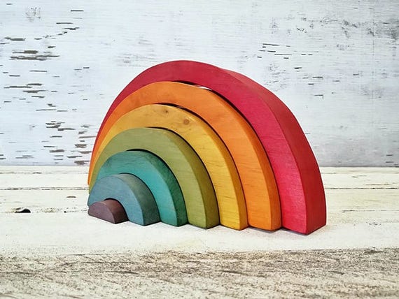 stacking rainbow pyramid