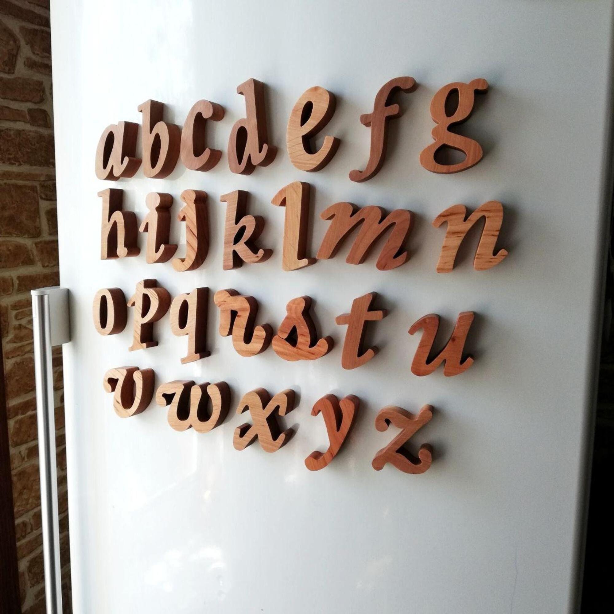 Wood alphabet for kids Cursive montessori wooden Etsy