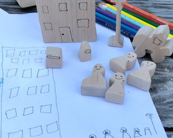 jouet en bois, jeu d'enfants dessin