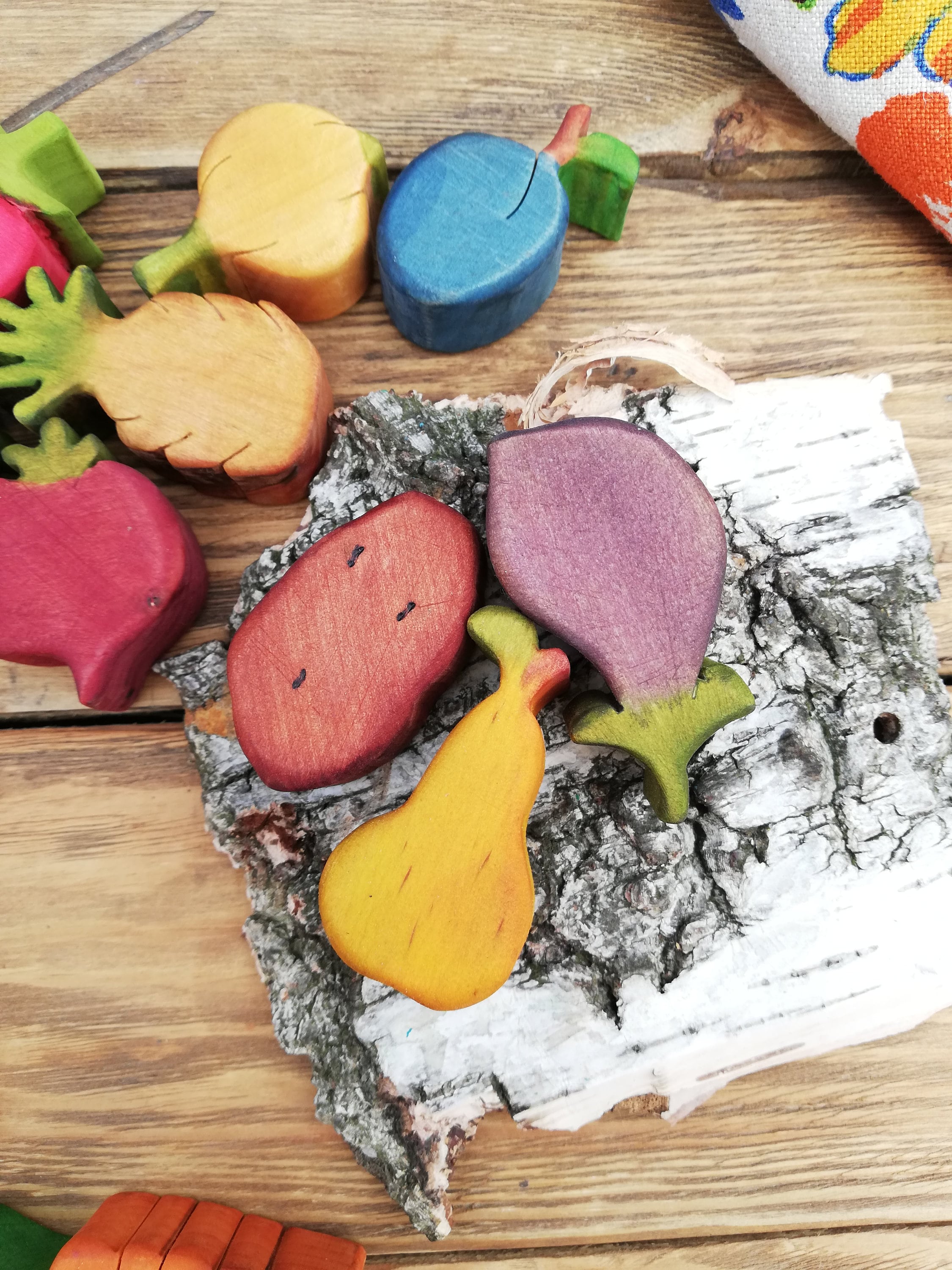 Wooden Vegetable Toys Wooden Fruits and Vegetables Play Etsy