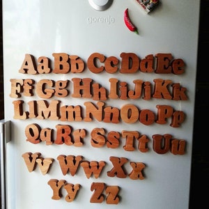 Wooden English alphabet with magnets/ Uppercase lowercase letters ABC