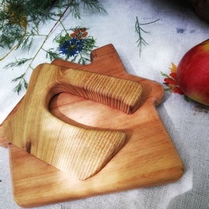 Montessori kitchen vegetable and fruit cutter Safe wooden kids knife wood children/'s chopper kitchen toy safe products for children