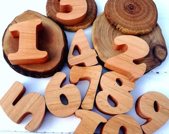 Magnetic wood numbers 1-10 Learning toy Mathematics set Montessori Waldorf homeschooling