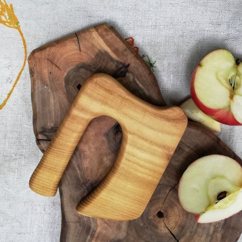 Montessori kitchen vegetable and fruit cutter Safe wooden kids knife wood children/'s chopper kitchen toy safe products for children