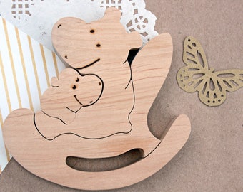 Brinquedos de Natal, brinquedos de madeira, hipopótamo de madeira, animais de madeira, quebra-cabeça de madeira, brinquedos Waldorf, presente Waldorf, brinquedo para presente infantil, brinquedo Montessori