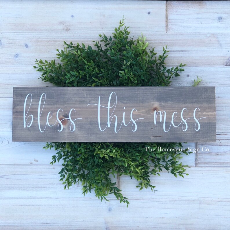 Bless This Mess Sign Farmhouse Style Any Room Decor | Etsy