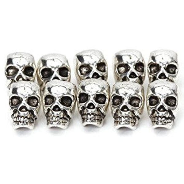 Alloy Skull Beads(10) for Paracord - para cord - parachute cord - beading - beadwork - charm bracelet - bracelet making - bead