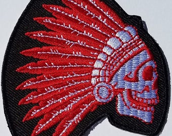 Indian Skull Cheif Embroidery  Patch