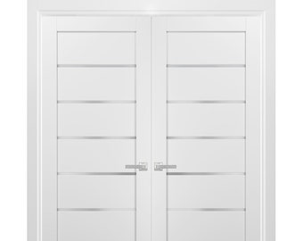 Sliding Double Barn Doors With Hardware Quadro 4111 White - Etsy