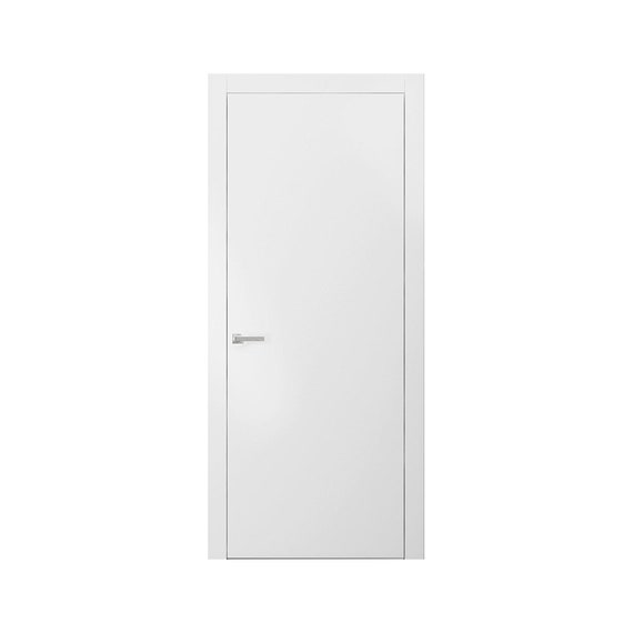Planum 0010 Interior Door Pre Hung Solid White Silk With Trims Frame Handle Hinges