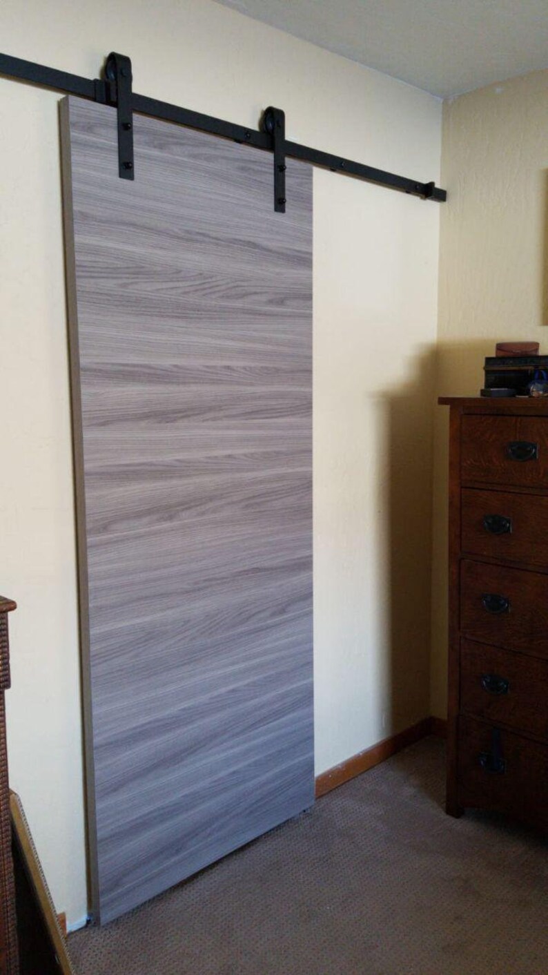 Puerta de granero corredera gris con riel 6.6FT Ceniza de Etsy
