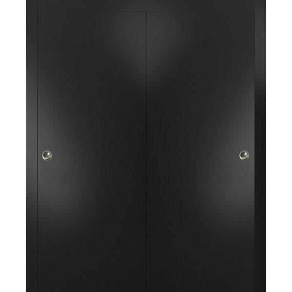Sliding Closet Bypass Doors With Hardware Planum 0010 Black | Etsy