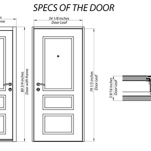 Front Exterior Prehung Steel Door / Deux 0729 Gray Graphite / - Etsy