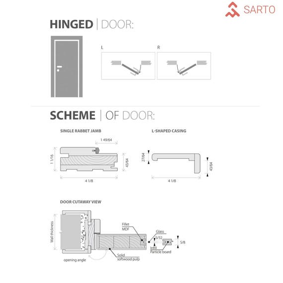 Planum 0010 Interior Door Pre Hung Solid White Silk With Trims Frame Handle Hinges