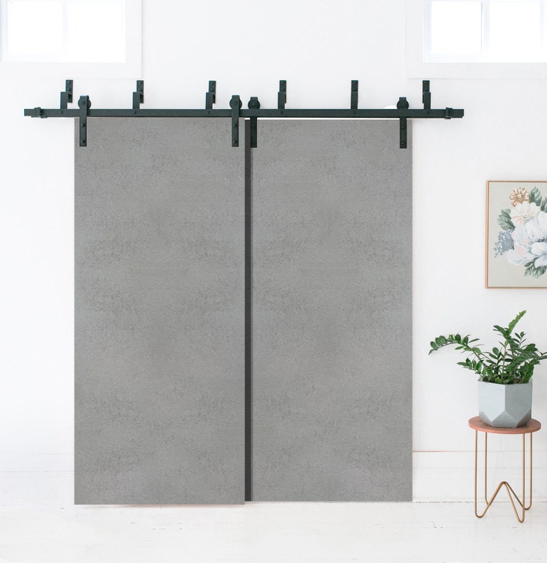 Slab Barn Door Panel Planum 0010 Concrete Sturdy Finished Etsy
