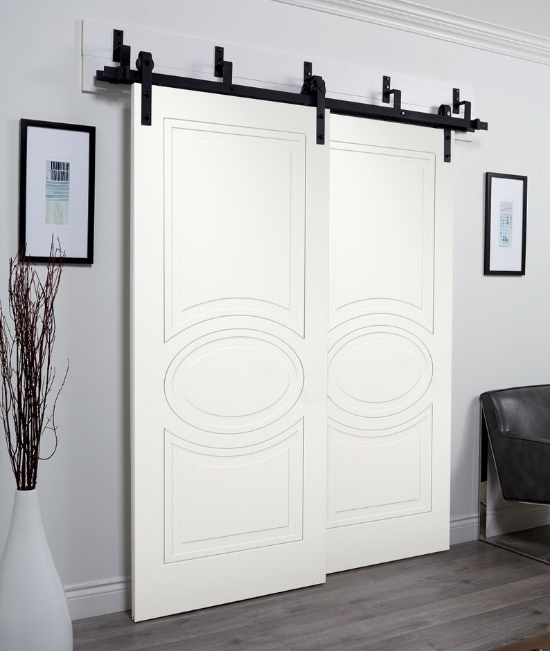 Sliding Closet Barn Bypass Doors Mela 7001 Matte White Etsy