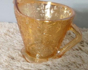 Jeannette Glass Co in FloraGold Louisa Pattern 1940-1960 Creamer