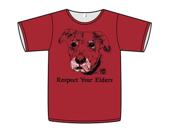 T-Shirt Senior Respect Your Elders - Heather Red