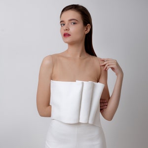 Weisse Hochzeit Overallanzug Breite Bein Insgesamt Braut Outfit Etsy