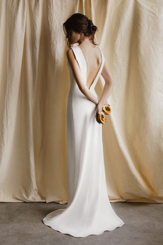 Boat neck low back dress 2025