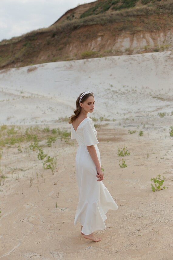 Abito da sposa da spiaggia svolazzanti maniche romantiche | Etsy Italia