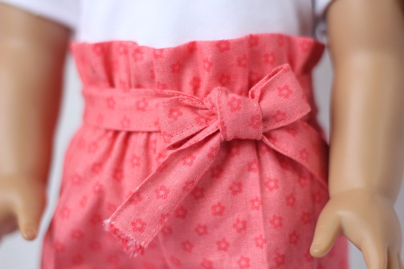 Coral paper bag shorts