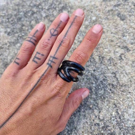 Natural Black Coral Ring Etsy Australia