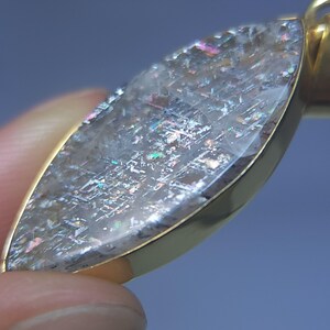 Australian Rainbow Lattice Sunstone Pendant 30x14x4 mm A4716 image 4