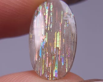 Rainbow Meteor Shower Sunstone Cabochon 16x9 mm A5137
