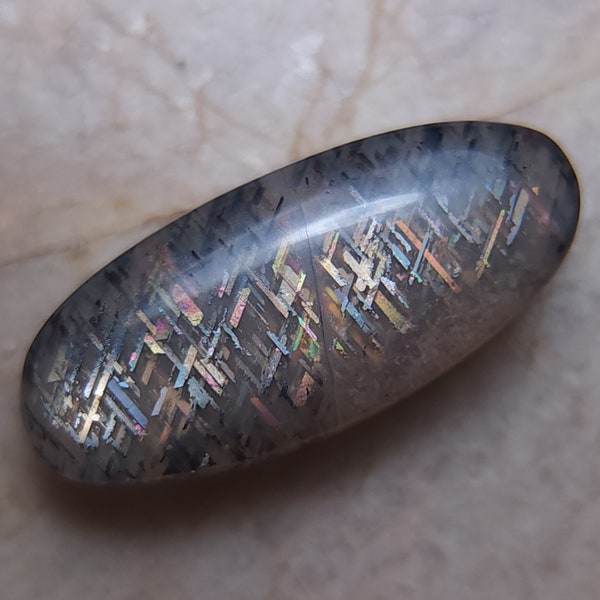 Rainbow Lattice Sunstone Cabochon  20 x 8mm A3384