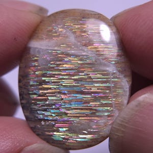Rainbow Meteor Shower Sunstone Cabochon 28x23mm A3273