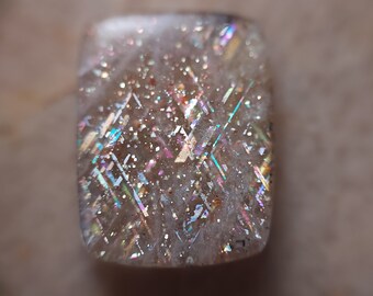 Australian Rainbow Lattice Sunstone Cabochon  14 x 11mm A4128