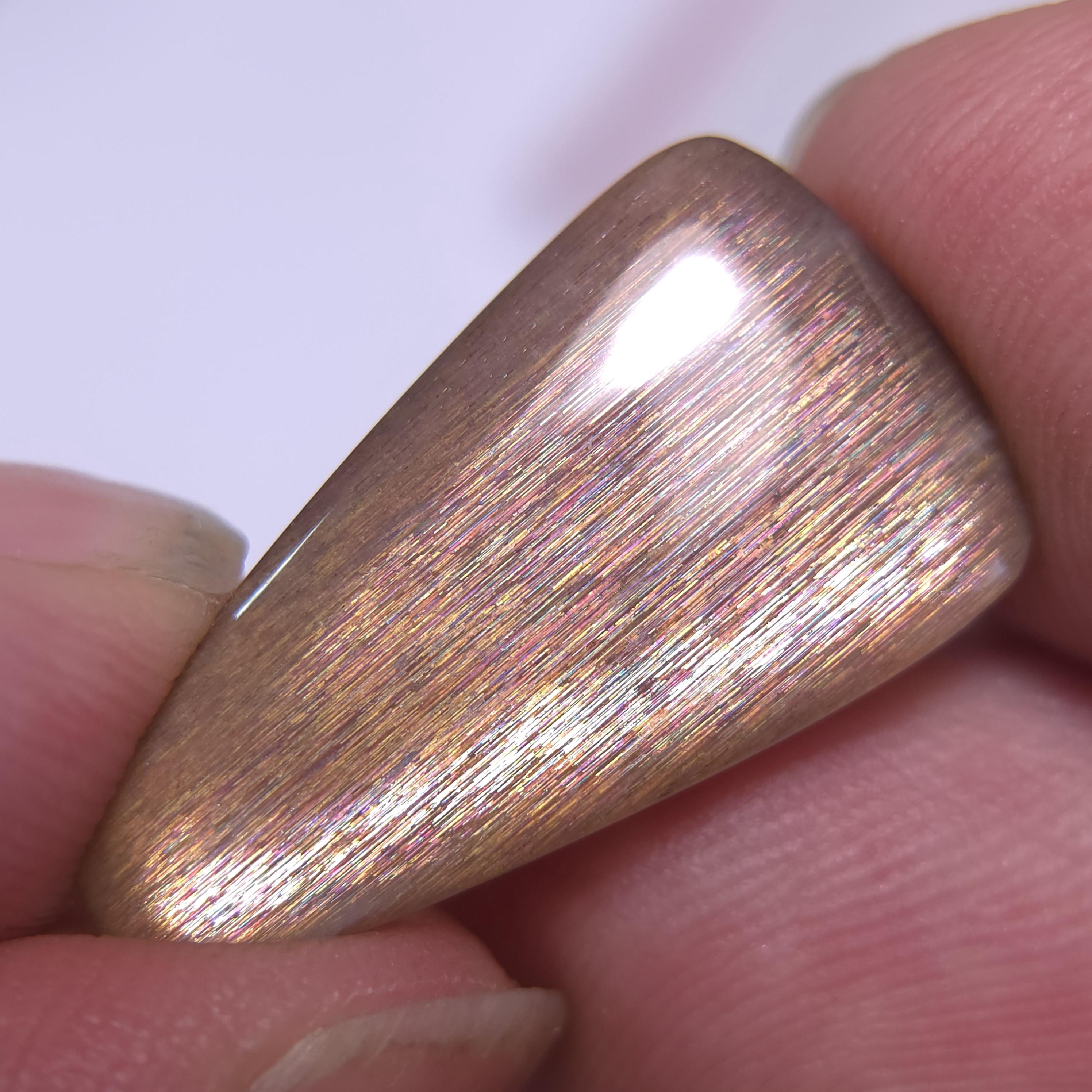 Rainbow Meteor Shower Sunstone Cabochon 28 x 15mm A3371