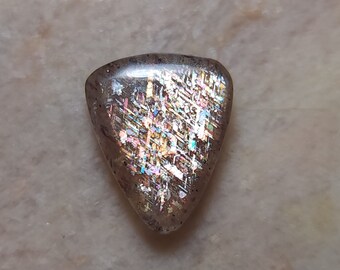 Rainbow Lattice Sunstone Cabochon 11 x 9mm A4157