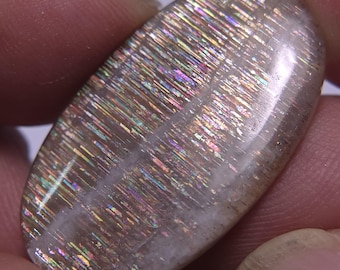 Rainbow Meteor Shower Sunstone Cabochon 36x21mm A2867