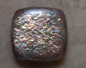 Rainbow Lattice Sunstone Cabochon 13 x 13mm A4158