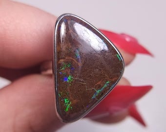 ボルダーオパールリング 25 x 17 mm A5000 - Etsy 日本