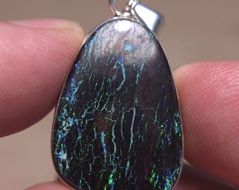 Collier En Or 18 Et 24 Carats Avec Opale Boulder D'Australie - Pierres Précieuses, Ras Du Cou Bimonia Neuf